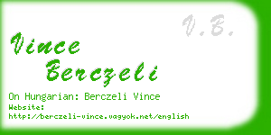 vince berczeli business card